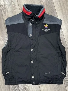 Vintage Marker Salt Lake 2002 Winter Olympics Mock Neck Ski Vest Black Large - Picture 1 of 9