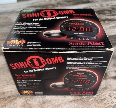 Sonic Alert Sonic Bomb Alarm Clock Bed Shaker Vibrating for Heavy Sleepers NEW - Image 1 of 4