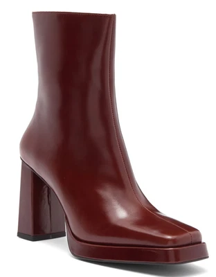 Jeffrey Campbell Maximal Womens Leather Platform Heel Ankle Bootie Burgundy US 8 - Image 1 of 4