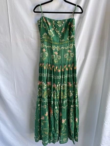 Agua by Agua Bendita Green Floral Print Lima Esmeralda Dress Size M with Holes - Picture 1 of 8