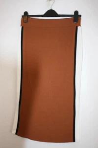 NEU OHNE ETIKETT GRÖSSE M EX M&S HELLBRAUN STRETCHIGER ROCK MIT ELASTISCHEM BUND SEITENSTREIFEN 8420 - Bild 1 von 3