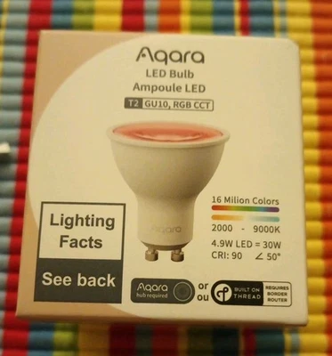 Intertek Aqara LED Bulb T2, RGB CCT Variable Color Smart Bulb Unopened - Image 1 of 4