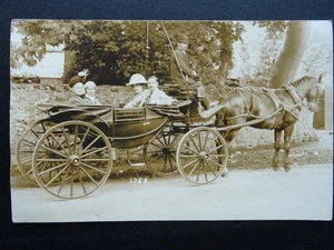 Isle of Man HORSE & CARRIAGE Family Trip c1909 RP Postcard by Hadley of Ramsey - Picture 1 of 5