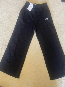 NIKE DRI-FIT Size L Kids Unisex BLK Drawstring Fleece Lined Warm Track Pants 433 - Picture 1 of 2