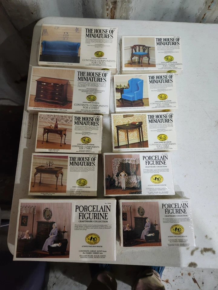 Lot of 12 House of Minitures Dollhouse Furinture Kits X-ACTO Sealed - Image 1 of 1