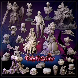 Candy Crime, Hansel and Gretel, Witch, House, Sugar | Tabletop Gaming 3D Print M - Picture 1 of 49