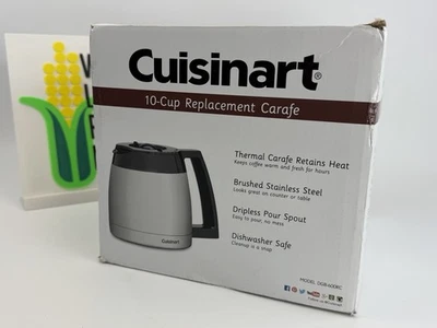 CAJA ABIERTA Cuisinart DGB-600RC Reemplazo 10 Tazas Cafetera Jarra Acero Inoxidable Foto 1 de 4