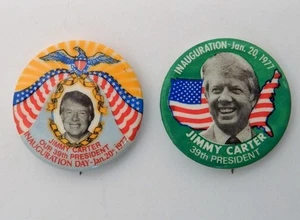 2 Jimmy Carter 39th President Inauguration Jan. 20, 1977 Pinback Buttons Pins - Picture 1 of 2