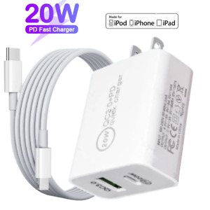20W USB C Fast Charger PD Power Adapter Cable Cord For iPhone 11 12 13 14 Pro XR