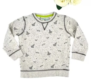 BOB Fleece Sweatshirt Boy’s Size 5-6 Pullover Gray Space Rockets 100% Cotton - Picture 1 of 8