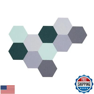 Afumazi 10Pcs Self Adhesive Felt Board Tiles Hexagon Bulletin Board for Walls - Image 1 of 4