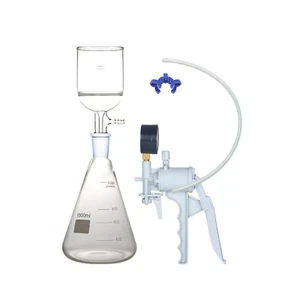 1000ml,Suction Filtration Kit,70mm Buchner Funnel,1L Flask ,W/Handle Vacuum Pump - Picture 1 of 8