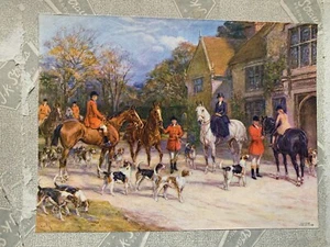 Lg 1940 Straus Wooden Jigsaw Puzzle 750pc Fox Hunt Dickens Scene Awaiting Call - Picture 1 of 7