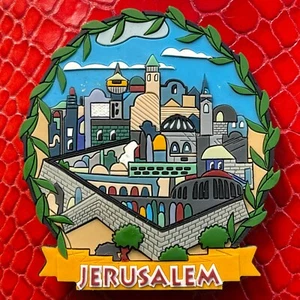 ISRAEL🇮🇱GUMMI KÜHLSCHRANKMAGNET✅JERUSALEM STADT SEHENSWÜRDIGKEITEN UND TEMPELHALTERUNG SOUVENIR🎗 - Bild 1 von 2