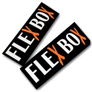 Flex Box moto gp white sponsor motorcycle car race decals stickers graphics x 2 - Picture 1 of 2