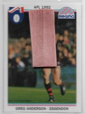 1992 Regina (117) Greg ANDERSON Essendon & Original Chewing Gum Stuck to Card