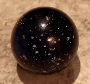 Large Antique Marble from old collection. Opaque. Blue w white speckles 35-36mm - Picture 1 of 3
