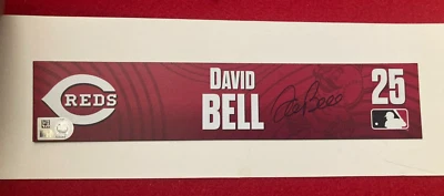 DAVID BELL Cincinnati Reds Manager Game Used Locker Nameplate Tag 2022 LOSS #100 - Image 1 of 4