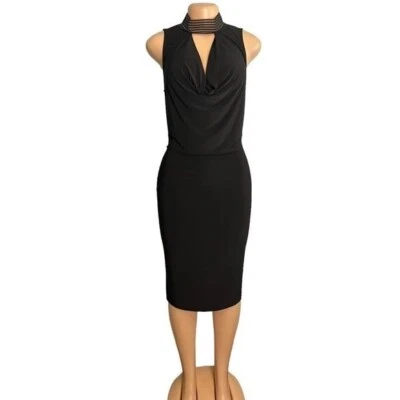 Mystic Los Angeles Womens Black High Neck Bodycon Dress Size Medium - Image 1 of 4