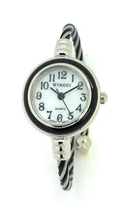 Wincci Ladies Small Twisted Wire Metal Bangle Cuff Watch Easy to Read Numbers - Picture 1 of 31