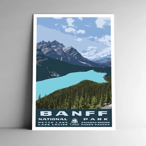 Banff Nationalpark Reiseposter/Postkarte Alberta Kanada mehrere Größen - Bild 1 von 4