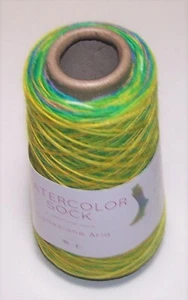 458 yds Laines du Nord WATERCOLOR SOCK fingering yarn #100 YELLOW BLUE GREEN - Picture 1 of 2