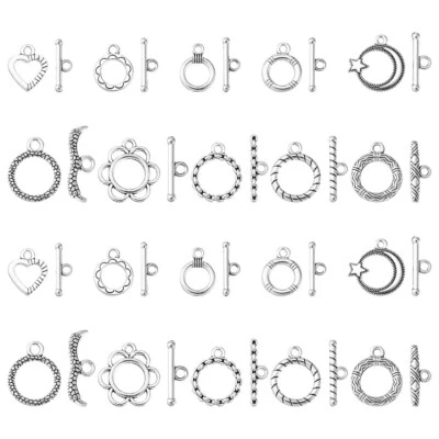 60x Tibetan Toggle Clasp Silver T-Bar Clasp for Necklace Bracelet Jewelry Making - Image 1 of 4