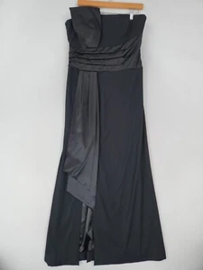 WHBM Dress Womens 12 Black Strapless Pleated Formal Maxi Gown Evening Party - Picture 1 of 15