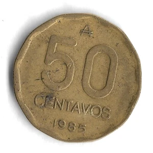 1985 Argentina 50 Centavos World Coin - Mintage 13,884,000 - KM# 99 - Picture 1 of 2