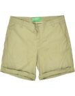 BENETTON Mens Casual Shorts IT 48 Medium W36 Green Cotton AM07