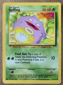 KOFFING - Base Set - 51/102 - Common - Pokemon Card - HP Heavily Played - Picture 1 of 2