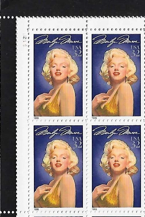 US Marilyn Monroe Legends of Hollywood 32c Stamp Plate Block of 4 Scott #2967 - Image 1 of 1
