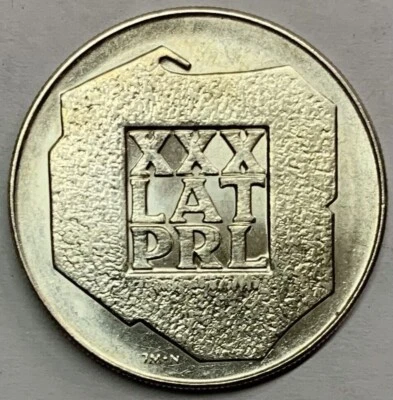 1974 POLAND - 200 ZLOTYCH - 30 YRS. POLISH PEOPLE'S REPUBLIC  - UNC BU SILVER - Image 1 of 4