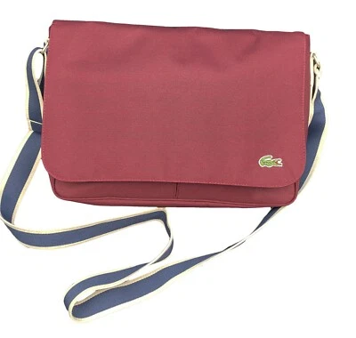 LACOSTE MESSENGER сумка средний винтажный L71 повседневный 8 вино новый - Изображение 1 из 4