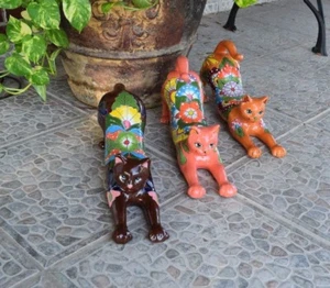 Katze Talavera Keramik schwarze Katze Feline Haus Küche Terrasse Keramik Wohndeko - Bild 1 von 1