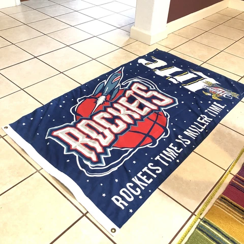 Vintage 1998 NBA Houston Rockets Man Cave Flag Banner Miller Lite Promo 34”x58” Cover