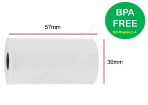 57x30mm MACCHINA CARTE DI CREDITO PDQ ROTOLO DI CARTA TERMICA RICEVUTA REGISTRATORE DI CASSA 57x30 - Foto 1 di 2
