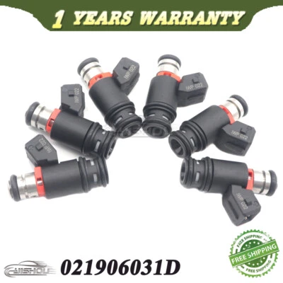 NUEVO Juego de 6 piezas inyectores de combustible 021906031D para Volkswagen Golf Jetta EuroVan 1997-03 Foto 1 de 4