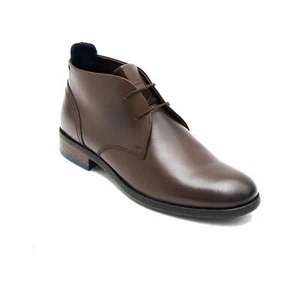 Lucini Mens Formal Brown Leather Flat Heel Lace Up Two Hole Smart Casual Boots - Picture 1 of 1