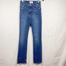 Frame Women Jeans Sz 24 Dark Wash High Rise Le Mini Boot Denim Stretch Classic