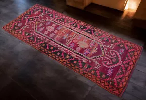 4x9 ft Antique Turkish Rug Hand made Natural Dyes Short Runner act 3.7 x 8.10 ft - Picture 1 of 10