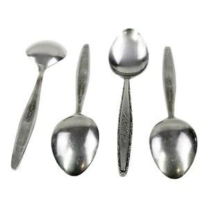 4 Teaspoons Lot Stylecraft SYF2 Stainless Japan T&N Satin Black Rose Flatware - Picture 1 of 6
