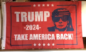 Trump 2024 Take America Back! Nylon Flag Red White Blue 35” X 58” Inches New - Picture 1 of 7
