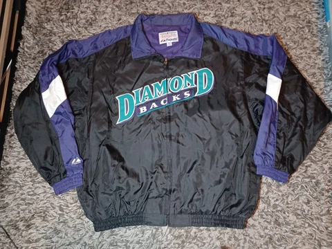 Arizona Diamondbacks MLB BASEBALL VINTAGE Majestic Windbreaker Jacket 2XL XXL Cover