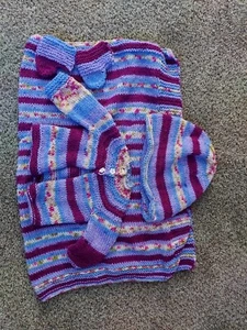 CUSTOM HANDMADE KNITTED BABY TODDLER CHILD INFANT BUNDLE BLANKET BOOTIES HAT LOT - Picture 1 of 1