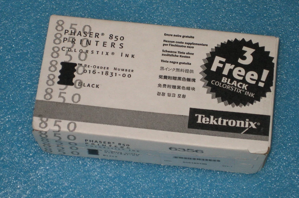 016-1831-00 016183100 TEKTRONIX PHASER 850 INK BLACK(3 sticks) - Image 1 of 1