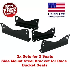 Two Sets for Two Seats InVictus Universal Side Mount L Brackets Race Bucket Seat - Picture 1 of 4