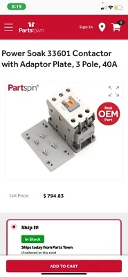 Power soak Systems Inc, 33601,  Contactor With Adaptor Plate, 3 Pole, 40amp - Image 1 of 4