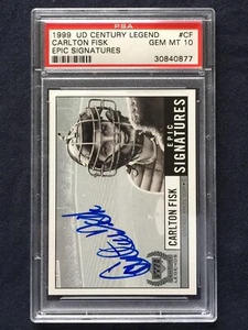1999 UD Century Legend Epic Signature Carlton Fisk Red Sox PSA 10 GEM MINT - Bild 1 von 2