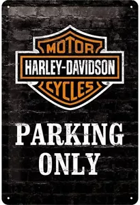 Harley Davidson Parking Only embossed metal sign 30Cm x 20Cm - Bild 1 von 1